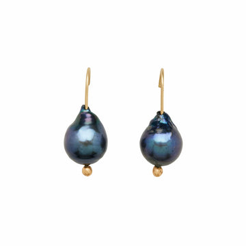 earring MILA MIDNIGHT PEARL EARRING MILA MIDNIGHT PEARL EARRING JCE313 Julie Cohn Design Artisan Bronze Jewelry Handmade