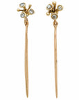 Earring BLOSSOM BRONZE NEEDLE BLOSSOM BRONZE NEEDLE JCE396 Julie Cohn Design Artisan Bronze Jewelry Handmade