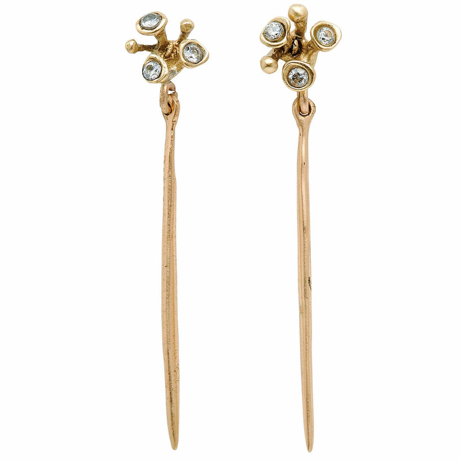 Earring BLOSSOM BRONZE NEEDLE BLOSSOM BRONZE NEEDLE JCE396 Julie Cohn Design Artisan Bronze Jewelry Handmade