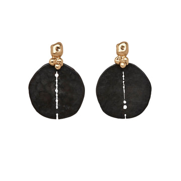 Earring BLACK ORBIT BRONZE EARRING BLACK ORBIT BRONZE EARRING JCE489 Julie Cohn Design Artisan Bronze Jewelry Handmade