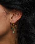 EARRING WISTERIA BRONZE TOURMALINE CHANDELIER EARRING JCE505 Julie Cohn Design Artisan Bronze Jewelry Handmade