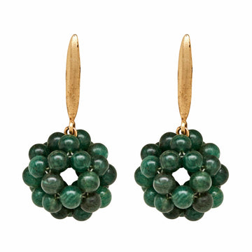 Jewelry BEAUTYBERRY BRONZE GRAIN AVENTURINE EARRING JCE517 Julie Cohn Design Artisan Bronze Jewelry Handmade