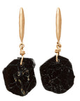 Jewelry GRAIN BRONZE BLACK TOURMALINE EARRING JCE521 Julie Cohn Design Artisan Bronze Jewelry Handmade