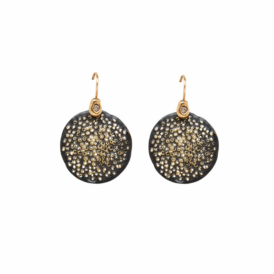 Jewelry POLLEN BLACK BRONZE EARRING JCE522 Julie Cohn Design Artisan Bronze Jewelry Handmade