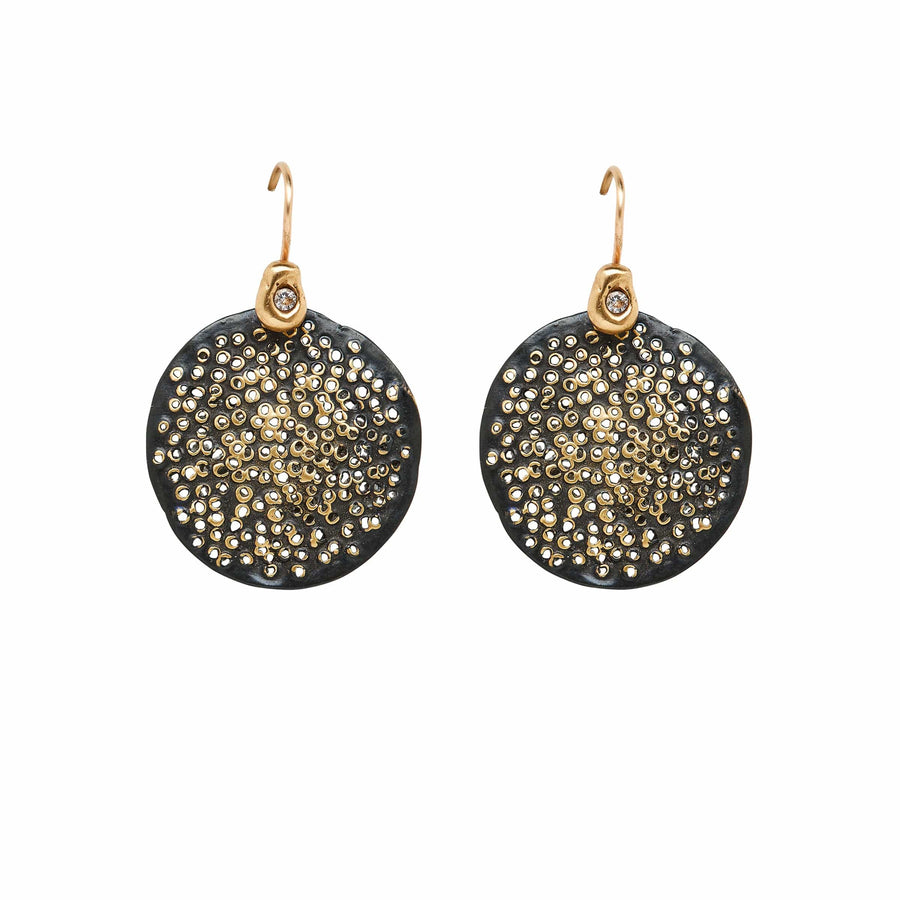 Jewelry POLLEN BLACK BRONZE EARRING POLLEN BLACK BRONZE EARRING JCE522 Julie Cohn Design Artisan Bronze Jewelry Handmade