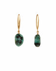 GRAIN BRONZE EMERALD EARRING GRAIN BRONZE EMERALD EARRING JCE537 Julie Cohn Design Artisan Bronze Jewelry Handmade