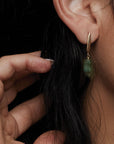 GRAIN BRONZE EMERALD EARRING JCE538 Julie Cohn Design Artisan Bronze Jewelry Handmade