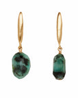 GRAIN BRONZE EMERALD EARRING JCE538 Julie Cohn Design Artisan Bronze Jewelry Handmade