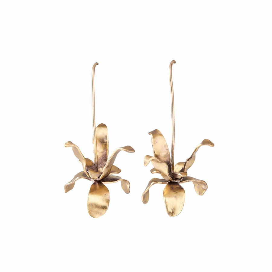 Jewelry IRIS BRONZE EARRING IRIS BRONZE EARRING JCE539 Julie Cohn Design Artisan Bronze Jewelry Handmade