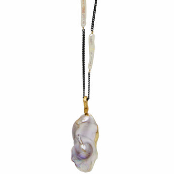 NECKLACE ROMA BAROQUE PEARL STERLING SILVER PENDANT NECKLACE ROMA BAROQUE PEARL STERLING SILVER PENDANT NECKLACE JCN556 Julie Cohn Design Artisan Bronze Jewelry Handmade