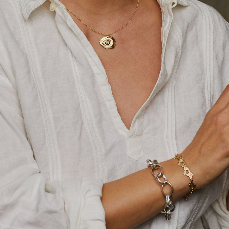 Bracelet ROMAN CHAIN STERLING SILVER BRACELET JCB118 Julie Cohn Design Artisan Bronze Jewelry Handmade