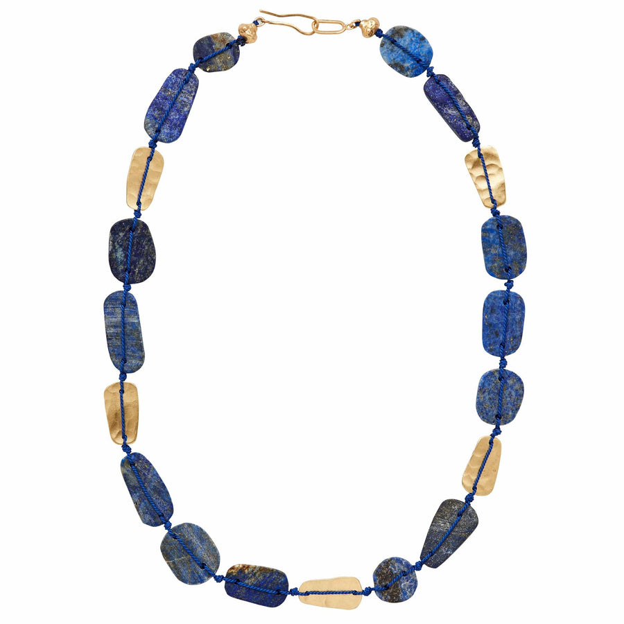 Jewelry ARTIFACT BRONZE LAPIS NECKLACE JCN594 Julie Cohn Design Artisan Bronze Jewelry Handmade