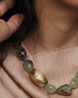 Jewelry MEADOW PREHNITE BRONZE NECKLACE JCN595 Julie Cohn Design Artisan Bronze Jewelry Handmade