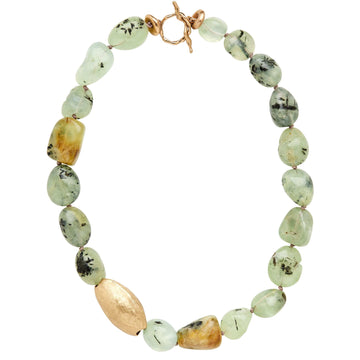 Jewelry MEADOW PREHNITE BRONZE NECKLACE JCN595 Julie Cohn Design Artisan Bronze Jewelry Handmade